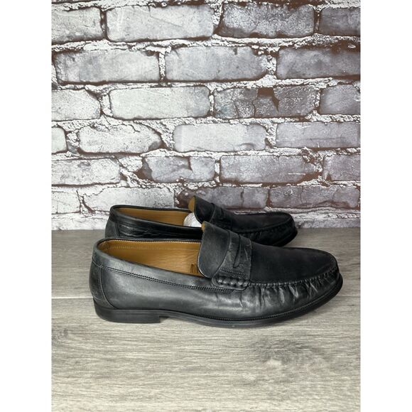 Massimo Dutti Black Leather Penny Loafers Slip On Dress Shoes Men Sz 42EU/9M US main image 11